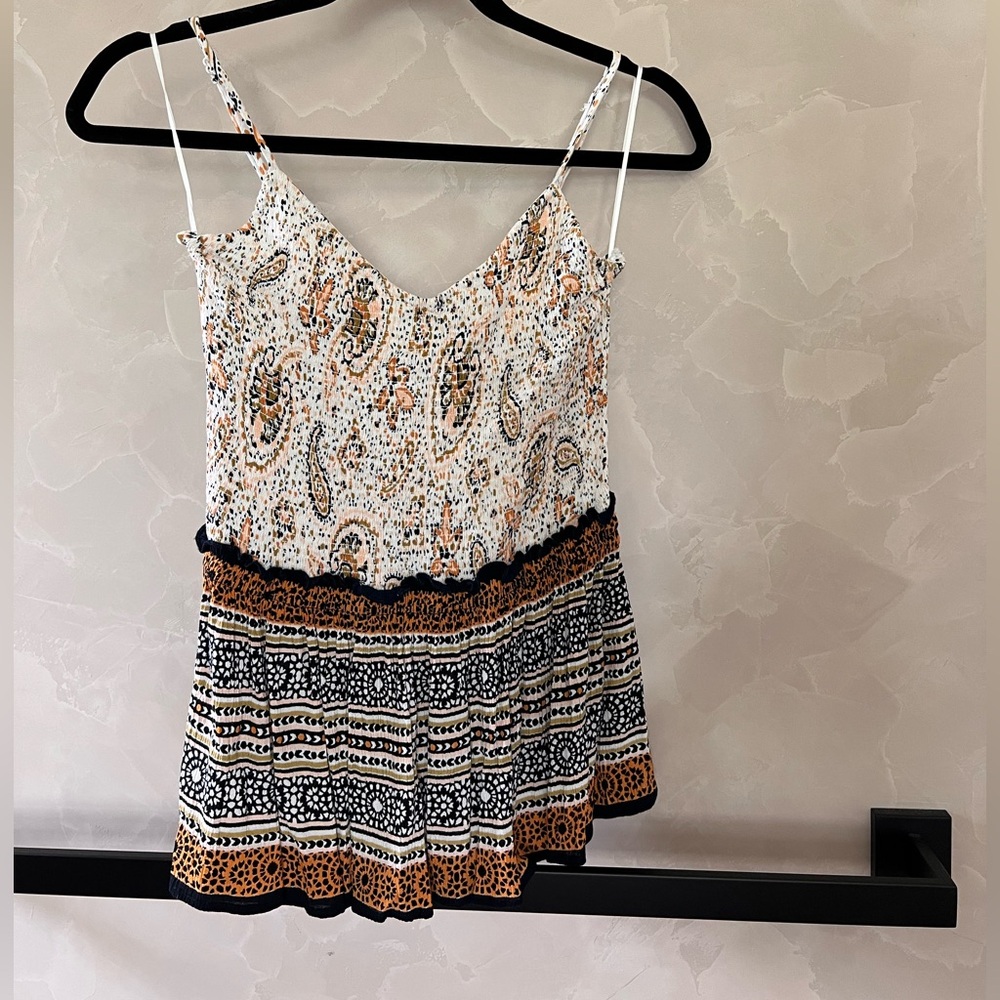 Patrons of Peace Paisley Print Spaghetti Strap Top